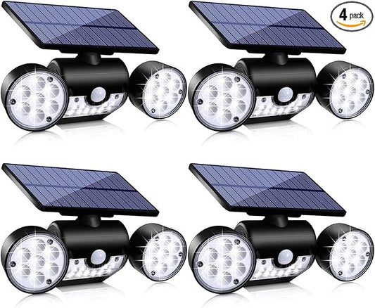 Solar Lights Outdoor, 30 LED Solar Security Lights with Motion Sensor Outdoor Spotlights IP65 Waterproof 360° Adjustable Solar Wall Lights Outdoor for Yard Garage Patio Porch, 4 Pack