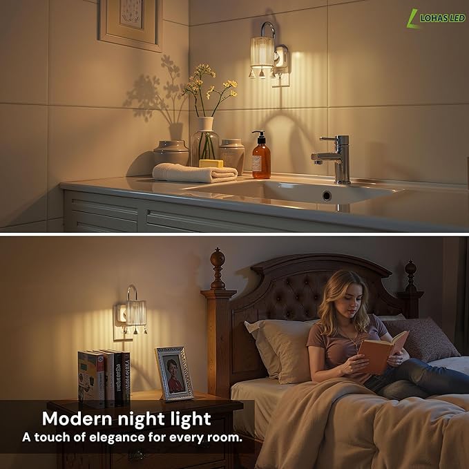 L LOHAS LED Night Lights Plug into Wall, Boho Fabric Cylinder Night Light with Tassel, 0-100LM Dimmable Night Lights, Dusk to Dawn Sensor, Vintage Nightlight for Bedroom, Living Room, Hallway