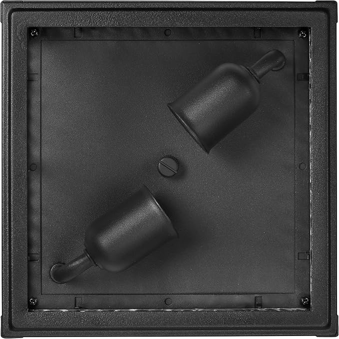 Maxxima Outdoor Flush Mount Ceiling Light Fixture, Black w/Water Glass, 2-Light Square Farmhouse Porch or Patio Light, Close to Ceiling Entryway Outdoor Light, Bulbs Not Included
