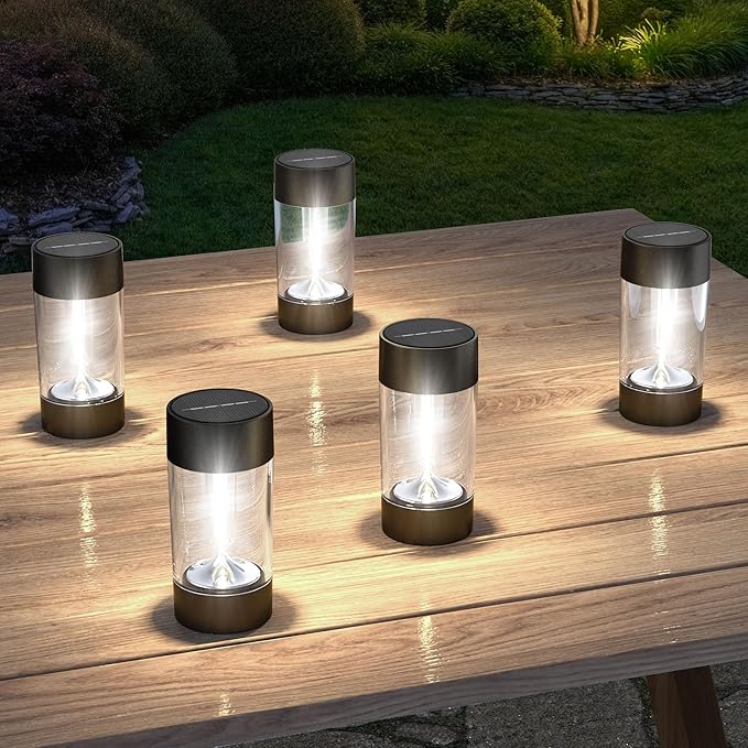 Eyrosa Solar Lights Outdoor, 12 Pack Waterproof Solar Landscape Lighting for Pathway Garden Yard Path Walkway Driveway Lawn Patio Outside Decor, Cool White