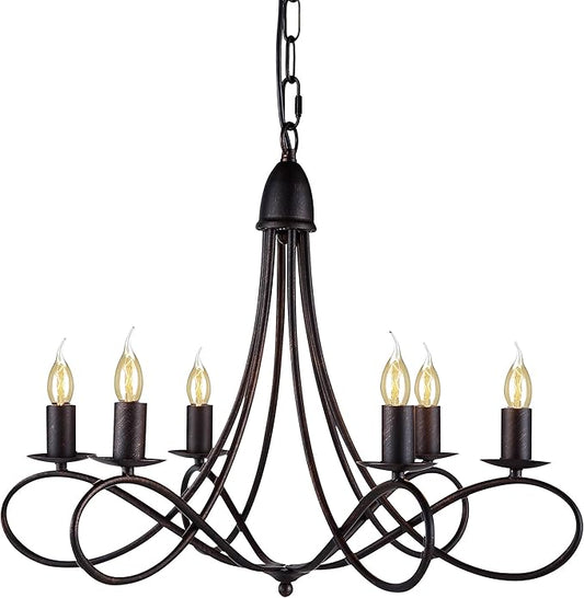 Elegant Lighting Lyndon Collection 6-Light Pendant Lamp, Dark Bronze Finish