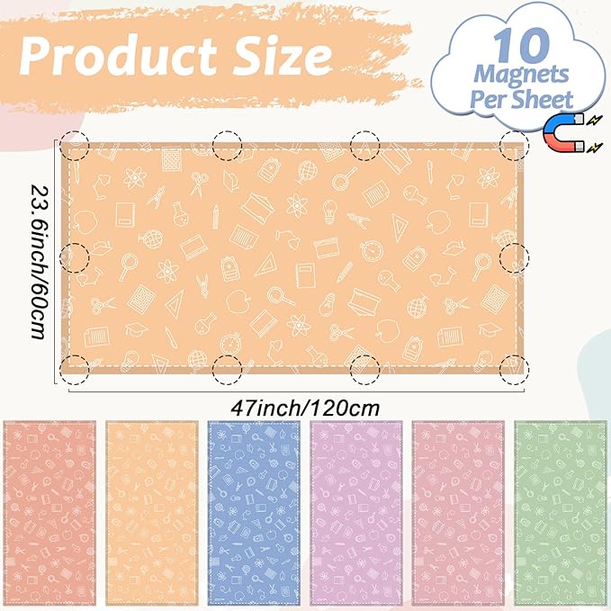 Wiooffen 6 Pcs Fluorescent Light Cover with 60 Magnets Decorative for Classroom Ceiling Light 4 x 2 Feet Magnetic Light Cover Filter Easy Install for Office Hospital Home Ceiling Supplies (Stationery)