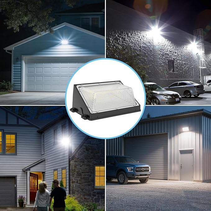 HYPERLITE LED Wall Pack Light: 150W Security Wall Lights with Dusk-to-Dawn Photocell - 5000K 120V LED Wall Lights for Paito Yard Shop Warehouse Barn Factory UL Listed