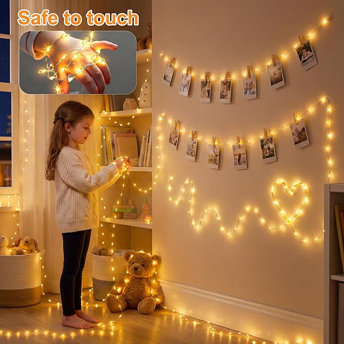 50FT 150 LED Fairy Lights Plug in, 30V 24 RGB Colors+Warm White Color Changing Twinkle Lights, 150 Lighting Modes Timer with Remote for Bedroom Trees Garden Party Wedding DIY Décor