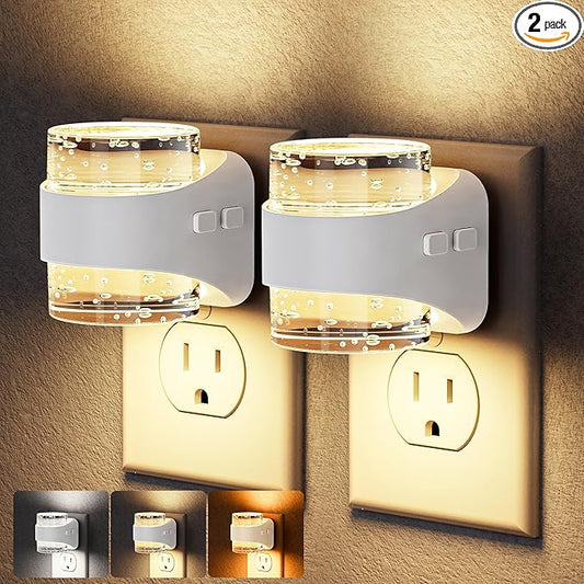 Briignite Night Light Plug into Wall, Dimmable Night Light with Bubble Design 3000K/4000K/5000K & 3 Brightness Levels for Baby Nursery Hallway Bathroom Kids Room, 3CCT, White Cover