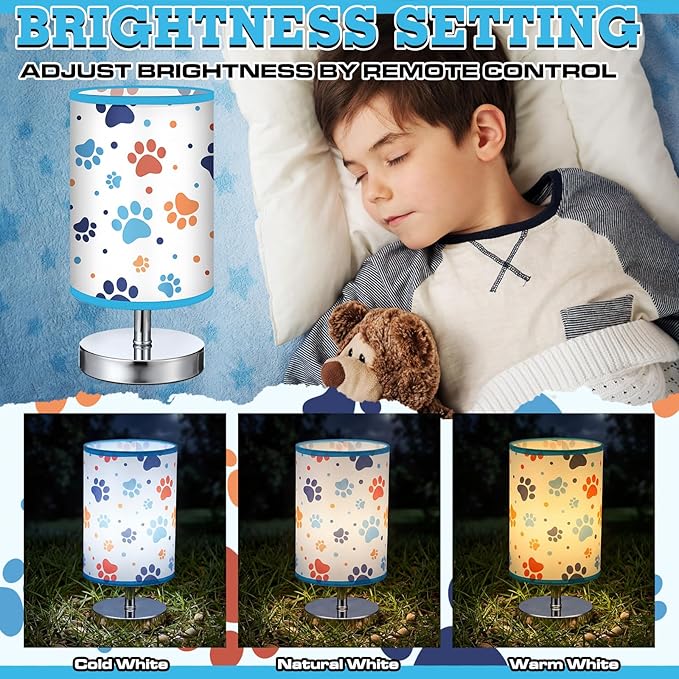 Glooglitter Dog Paw Table Lamps Gifts 3 Colors Dimmable Lights Dog Room Bedroom Decor 9.72 x 5.12 Inch Cute Night Light Paw Bedside Bedroom Lamps for Desk Decor Birthday Gifts