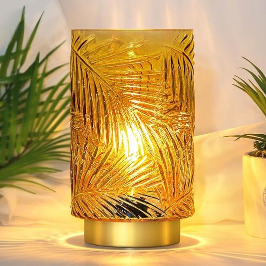 Battery Operated Table Lamp, Cordless Lamps for Home Decor, Battery Powered Nightlight with LED Bulb with Timer, Decorative Lights for Living Room Bedroom Tabletop Entryway Centerpiece Gift(S Yellow)