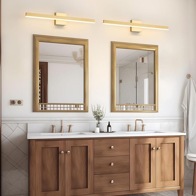 Gold Bathroom Vanity Light 31.5 inch, 26W Dimmable 5CCT LED Modern Bathroom Light Fixture Over Mirror, ETL Certificated