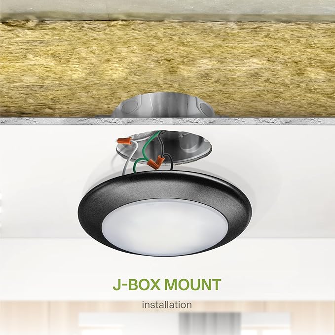 ASD 6 Pack LED Disk Lights 6 Inch, 15W 5CCT 2700K-5000K 1245LM CRI90+, Dimmable Flush Mount Ceiling Light Fixture, Low Profile Surface Mount Disc Lights, Junction Box or Recessed Can Install, ETL