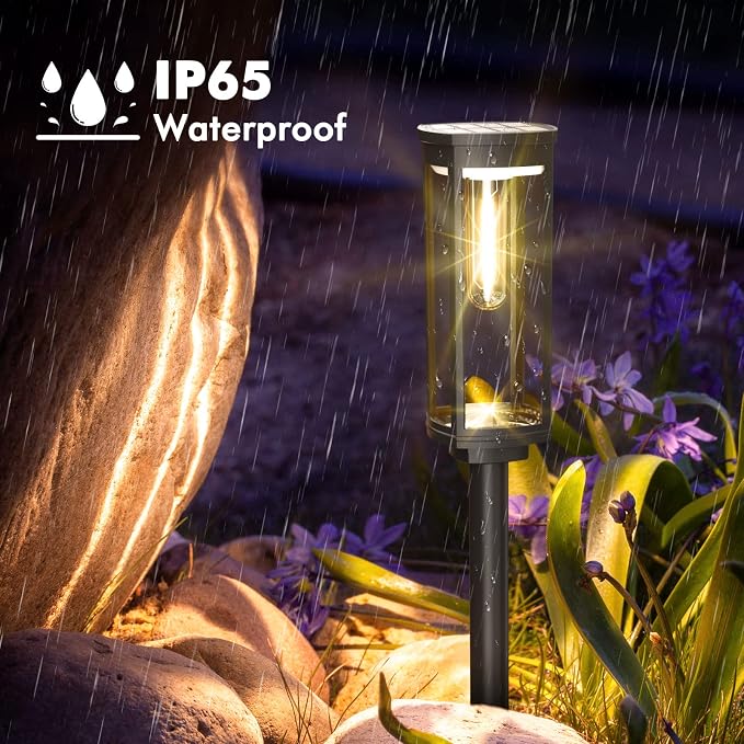 COXSENI Solar Pathway Lights Outdoor 6 Pack, Bright Solar Path Lights Outside Waterproof, Walkway Light Solar Powered Landscape Lights for Driveway Lawn Patio Sidewalk Yard