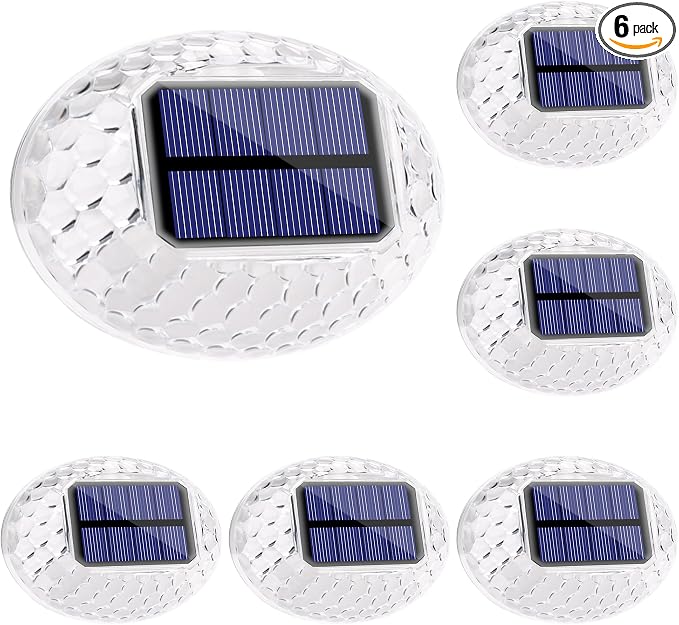 LYHOPE Solar Outdoor Lights, 6 Pack Solar Fence Lights IP65 Waterproof, LED Deck Light for Backyard Railing Patio Deck Fence Stair Railing Wall Outdoor Decorations(Warm White)