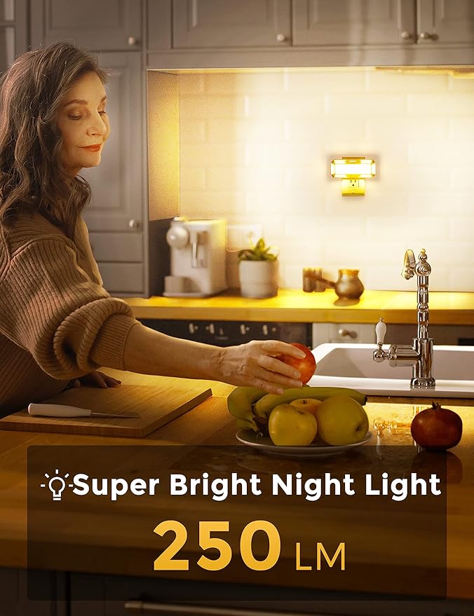 L LOHAS LED Bright Night Light, Night Lights Plug into Wall, 0-250LM LED Night Light, Dusk to Dawn Sensor, 2W Dimmable Nightlight, Soft White 3000K for Bathroom, Hallway, Bedroom, Adults, Stairway