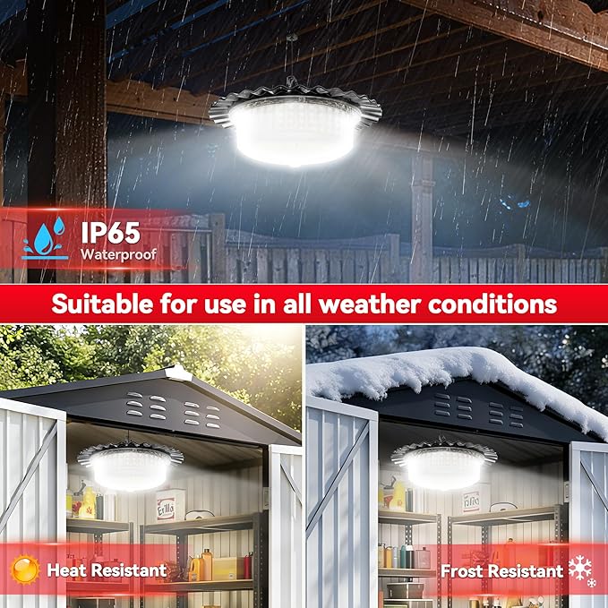 Otovoda Solar Shed Light Indoor Outdoor, 396LED 360° Lighting Waterproof Solar Powered Pendant Light with Motion Sensor, 5 Modes, Remote & Timer, for Home Shed Chicken Coop Barn Shop Gazebo Garage