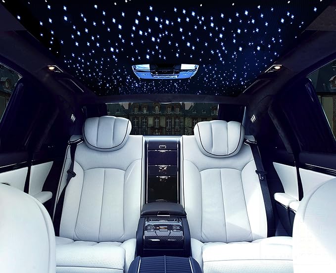CHINLY Starlight Headliner Kit Twinkle 1000pcs 13.1ft 0.03in 20w Fiber Optic Star Ceiling Light,Bluetooth RGBW LED APP/Remote Music Mode Headliner Light Kit+10 Crystals,for Star Headliner/Home Theater