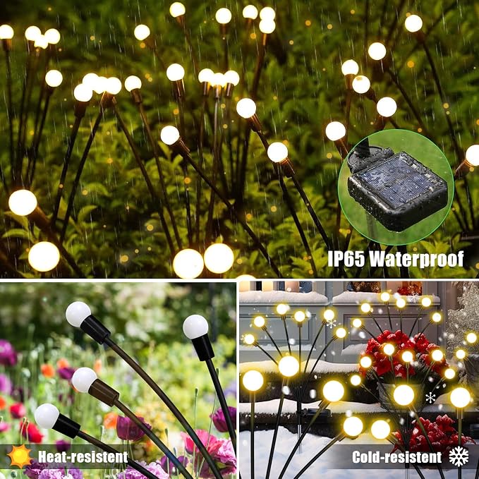 NBQQ Halloween Decorations Outdoor Solar Scary Eyeball Lights, 4 Pack Green Glowing Eyeballs on Flexible Stakes, Waterproof Garden Pathway Lights for Yard, Lawn, Patio, Party (Warm White, 2 Pack)