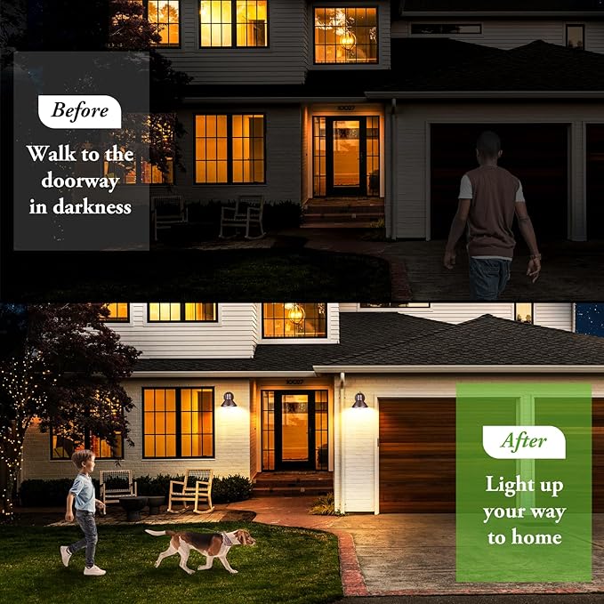 Brightever Outdoor Barn Wall Light Fixtures, 2-Pack Brown Exterior Wall Lantern, Waterproof Anti-Rust Lighting with E26 Socket, Small Outside Lights for House, Patio, Playhouse, Garage