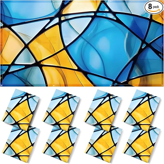 ANGSYLTH 8 Pcs Fluorescent Light Covers - 4 x 2 Feet Covers for Ceiling Lights, Magnetic Light Filters for Classroom, Office, Hospitals, Home (Colorful Art)