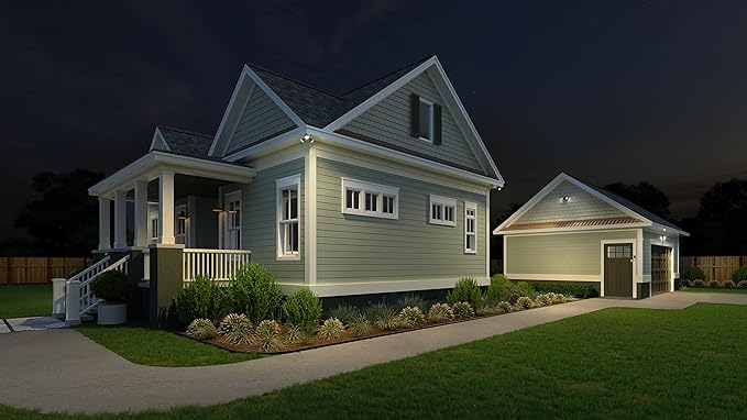 Lithonia Lighting HomeGuard 3-Light LED Outdoor Flood Lights, Outdoor LED Lights, Dusk to Dawn Sensor, Adjustable Lumens, Selectable Color, Round Heads, White (HGX LED 3RH ALO SWW2 120 PE WH M2)