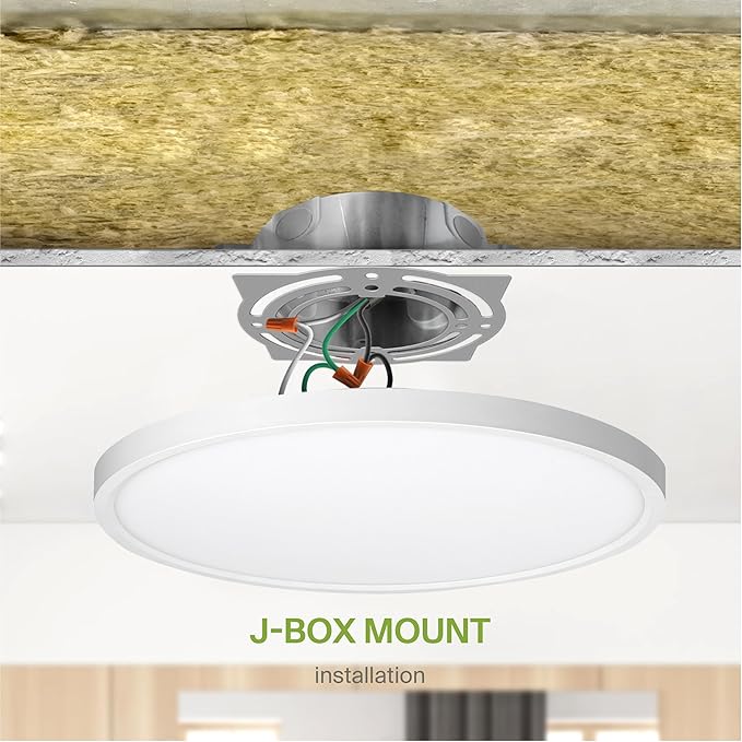 ASD LED 12" Round Flush Mount Ceiling Light Fixture, Low Profile Surface Lighting | 5CCT, Dimmable, Ultra-Thin, ETL Listed | 24W 1900LM 2700-6000K 120V | Kitchen, Bedroom, Hallway Lamp | White, 4 Pack