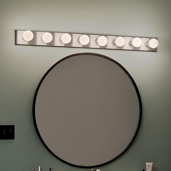 Kichler Linear Bathroom Vanity Light Fixture 48” in Brushed Nickel, Modern 4-Light Design, 628NI