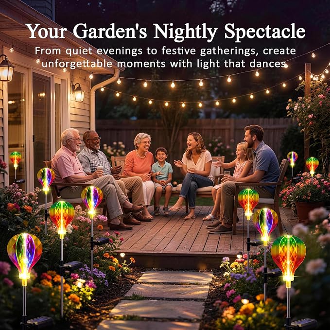 Solar Garden Lights Outdoor Decor, 2 Pack Solar Lights Outdoor Decorative Waterproof with Unique 3D-Cut Design, Garden Stake Light for Yard Patio Pathway Lawn Decorations, Gifts for Mom Women
