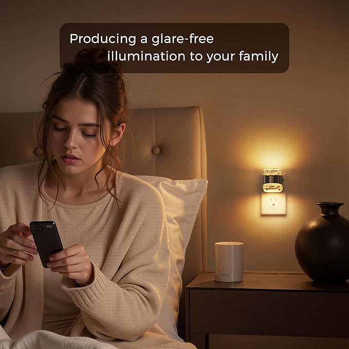 L LOHAS LED 3CCT Night Lights Plug into Wall, 3000K/4000k/5000K Adjustable Color Temperature Night Light,Bubble Nightlight with Dusk to Dawn Sensor for Rooms Bathroom Hallway