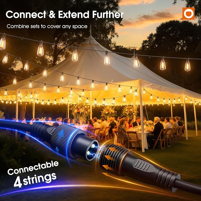 addlon 200FT Outdoor String Lights for Outside with APP Control Waterproof Patio Lights with Plastic ST38 LED Edison Bulbs Outdoor Lighting Extra Long for Backyard Bistro Porch Garden Pergola Party