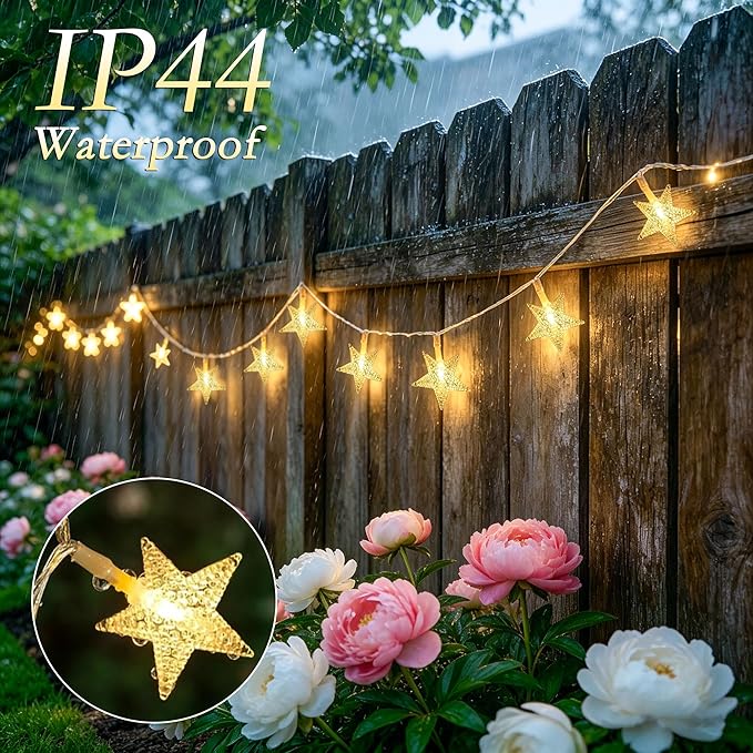 Star Lights String Lights USB 50FT 100 LED Fairy Lights with Remote IP44 Waterproof 11 Modes 2-in-1 Warm White & Multicolor Changing Indoor Outdoor Starry Lights for Bedroom Garden Party Decor