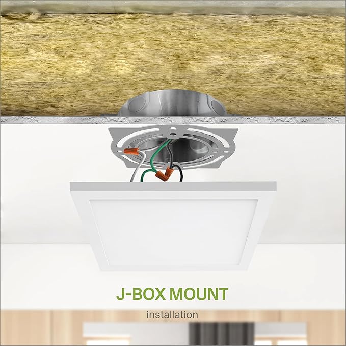 ASD LED 9" Square Flush Mount Light | 18W 1270LM 3000-5000K 120V | 3CCT, Dimmable, Ultra Slim, ETL Listed | Thin Surface Lamp, Bedroom Ceiling Lighting | White, 6 Pack