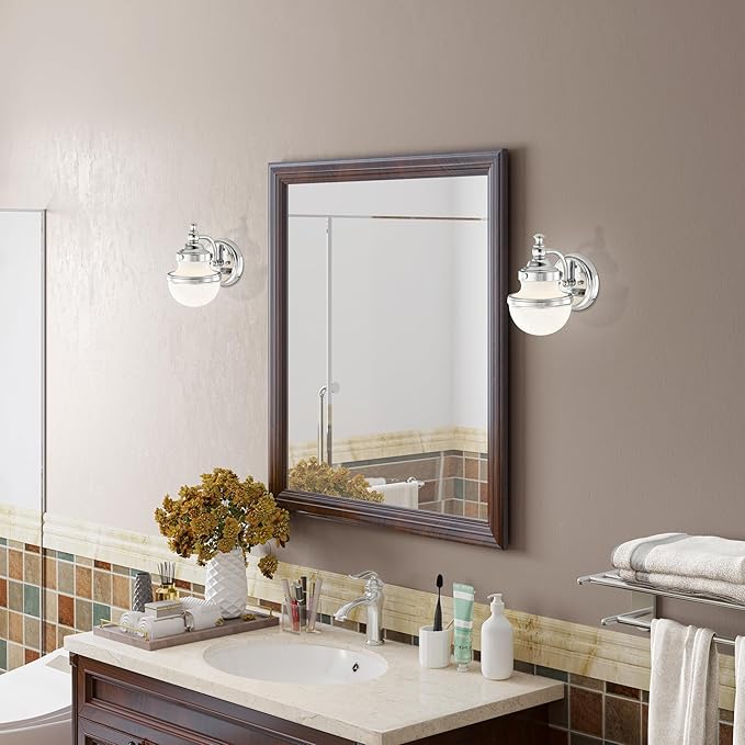 Livex 5711-05 Transitional One Light Bath Vanity from Oldwick Collection Finish, Polished Chrome
