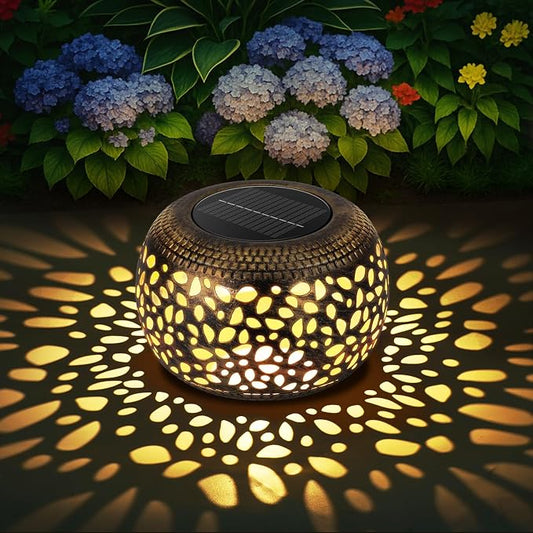 Solar Lantern Outdoor Patio Decor: Solar Lanterns Outdoor Waterproof Hollow Out Retro Metal Solar Powered, Outside Yard Porch Garden Balcony Desk Bedroom Indoor Tabletop Decorations 2 Lighting Colors