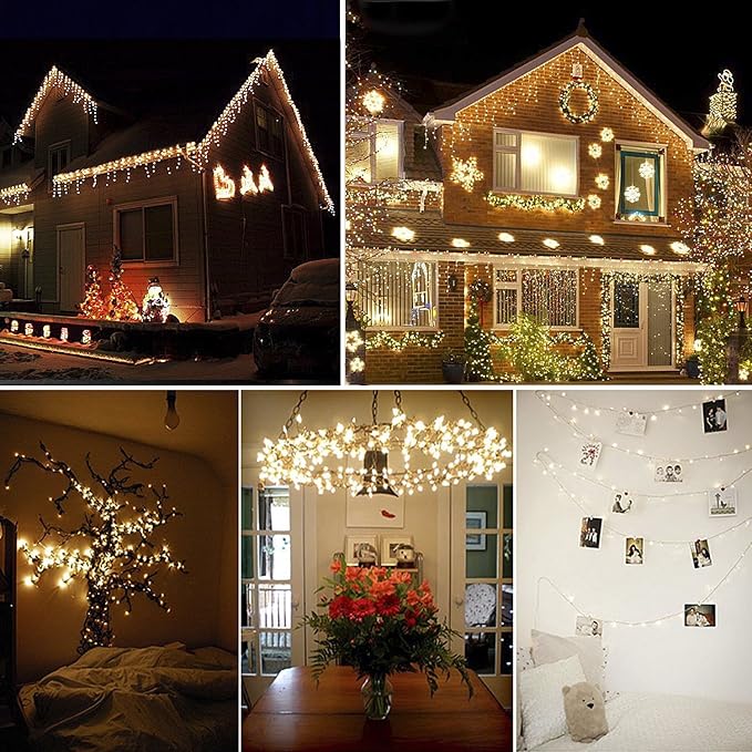 Decute 100 LED 50 Photo Clips String Lights Holder 33FT Starry Fairy Lights for Hanging Pictures Cards Memos USB Powered with Switch Perfect for Bedroom Wedding Dorm Christmas Decor (Warm White)
