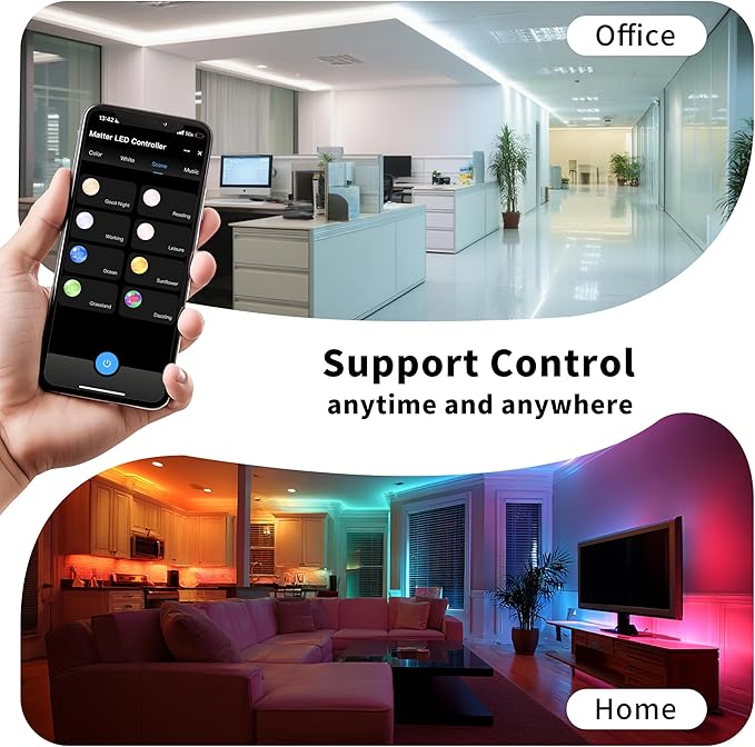 PAUTIX Matter WiFi LED Controller Kit ML5 Compatible with Tuya APP/Homekit/Smart Life/Alexa/Google Home/Siri, DC12-48V Dimmable with RF Remote for Single Color/CCT/RGB/RGBW/RGBCCT LED Strip Lights