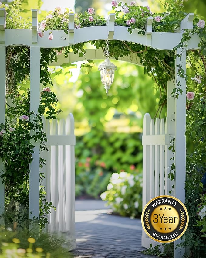 VIANIS Outdoor Pendant Light Lantern, White Modern Outdoor Chandelier, Handcrafted Hanging Outdoor Lights with Seed Glass, Outdoor Ceiling Lights for Porch, House, Doorway, Garden, Entryway