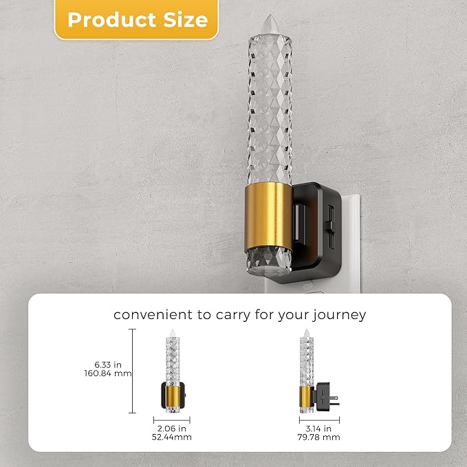L LOHAS LED Night Light, Flameless Candle Night Light Plug into Wall, 0-100 LM Dimmable Nightlight, Plug in Amber Night Light with Dusk to Dawn Sensor, for Bathroom Bedroom Hallway, 1 Pack
