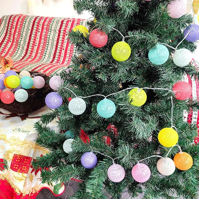 Gardeningwill 3M/10Ft 30 Mixed Color Ball LED Xmas Wedding Battery Operated String Fairy Light