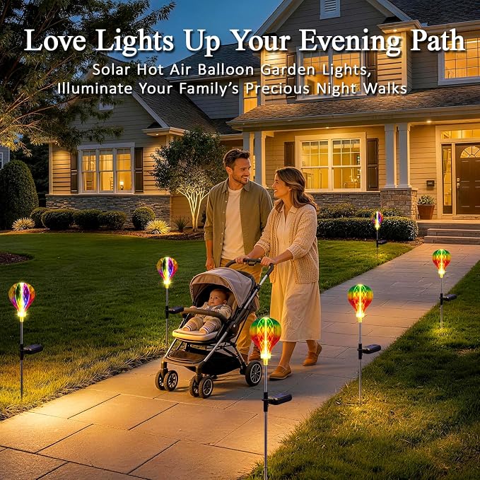 Solar Garden Lights Outdoor Decor, 2 Pack Solar Lights Outdoor Decorative Waterproof with Unique 3D-Cut Design, Garden Stake Light for Yard Patio Pathway Lawn Decorations, Gifts for Mom Women