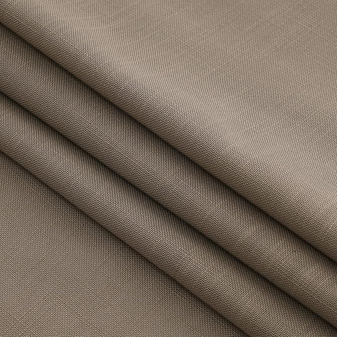Dark Taupe Linen Curtains 96 Inches Long for Living Room 2 Panels Back Tab Pocket Semi Sheer Privacy Light Filtering Modern Farmhouse Curtains Flax Linen Bedroom Curtain Drapes for Bedroom 40x96