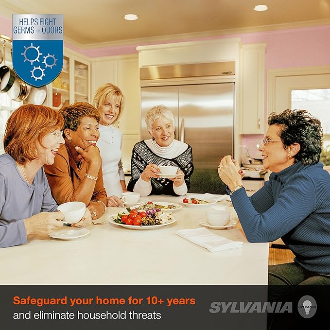 Sylvania 5"/6" Recessed Downlight Kit with LightSHIELD Technology, Germicidal LED, 9W = 65W, 700 Lumens, 5 CCT Color Select (2700K / 3000K / 3500K / 4000K / 5000K), Dimmable, White (75748) (Pack of 1)