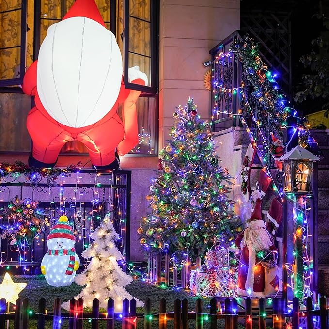 JMEXSUSS 132ft 400 LED Christmas Lights Indoor Outdoor Waterproof, 8 Modes Multicolor Christmas Tree Lights Plug in with Remote, Twinkle String Light for Bedroom Party Tree Christmas Decor (Pack of 2)