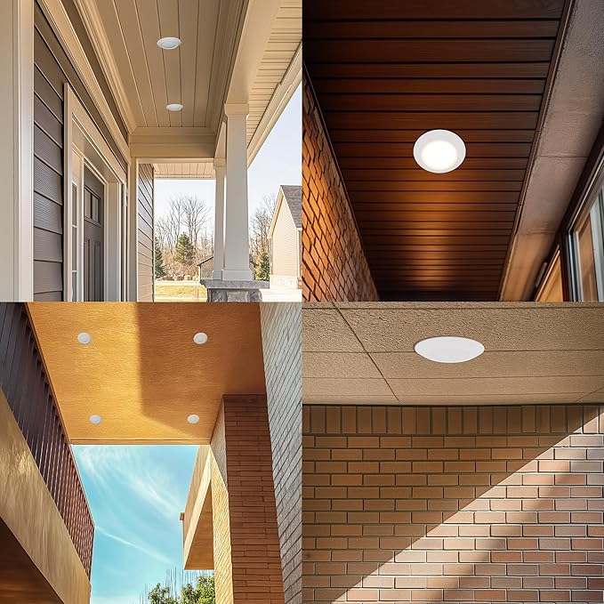 6 Inch LED Low Profile Disk Light with Dusk to Dawn Sensor, 120VAC, 15W, 5CCT Color Changing, 1000LM, Non-Dimmable, ETL, Shower Rated Screw in Photocell Ceiling Light, White/1 Pack
