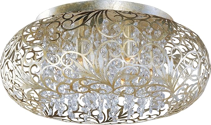Maxim Arabesque-Seven Light Flush Mount in Crystal style-18 Inches Wide by 7.75 inches high