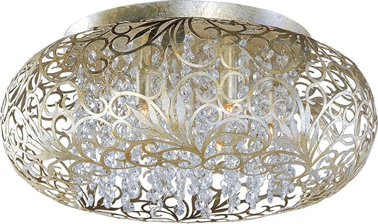 Maxim Arabesque-Seven Light Flush Mount in Crystal style-18 Inches Wide by 7.75 inches high