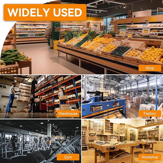 10 Pack UFO LED High Bay Light 150W, 21000 LM, 5000K Daylight, ETL Listed Commercial LED Shop Lights Fixture with US Plug for Workshop Factory Barn, Plug & Play Lighting for Warehouse