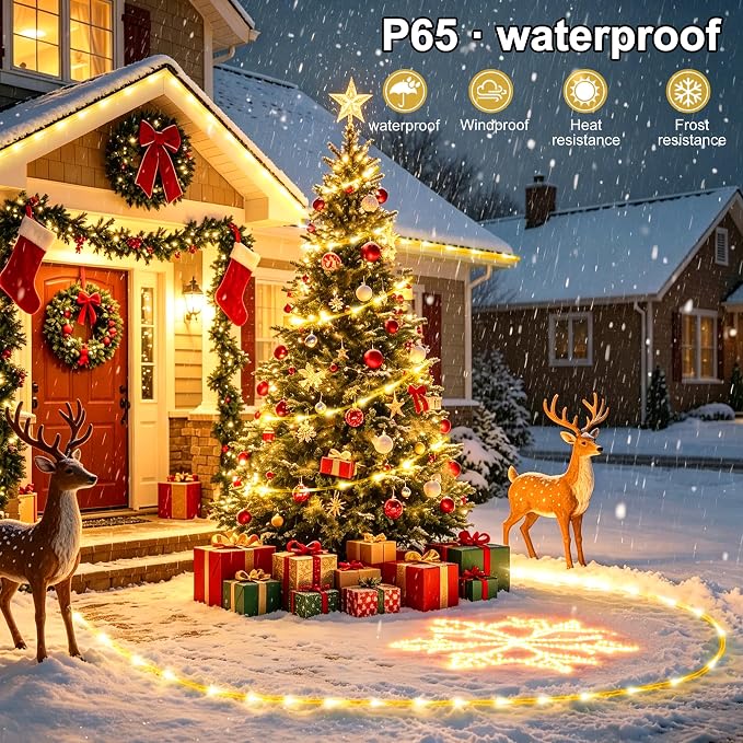Solar Rope Lights Outdoor Waterproof, 33FT 100 LED Solar String Lights with 8 Lighting Modes,Trampoline Lights, Solar Patio Light for Garden Fence Backyard Deck Porch Pool Tree Christmas Decor