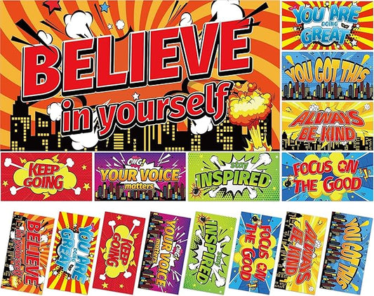 Wiooffen 8 Pcs Fluorescent Light Covers with 80 Magnets Decorative for Classroom Ceiling Lights 4 x 2 Feet Magnetic Light Cover Filter Easy Install for Office Hospital Home Ceiling Supplies (Hero)