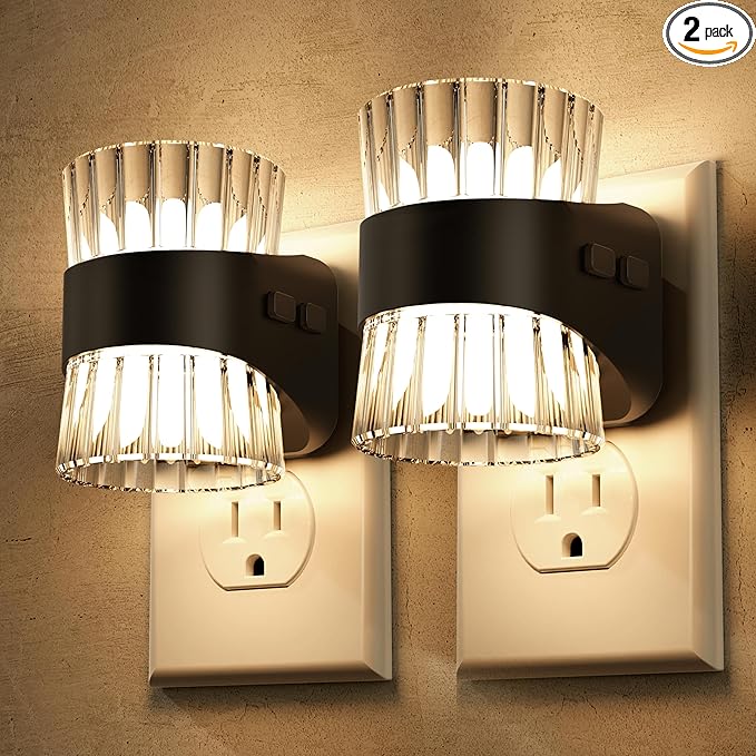 Briignite Night Light, Night Lights Plug into Wall, LED Clear Night Light for Kids, Adjustable Brightness NightLights with Dusk to Dawn Sensor for Bedroom Bathroom, 3000K/4000k/5000K, 2 Pack