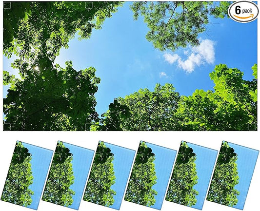 6 Pcs Fluorescent Light Covers for Ceiling Lights with 48 Magnets Decorative Magnetic Light Filters for Classroom Office Kitchen Decoration(Tree)