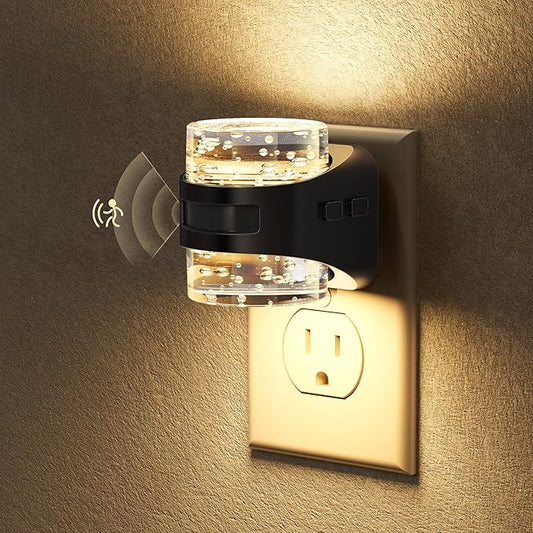 Briignite LED Night Light Plug into Wall Dimmable Night Light with Bubble Design 5 Color Temperature & Brightness Levels Dusk to Dawn Sensor Nightlights for Nursery, Hallway, Bathroom, Rooms, 5CCT