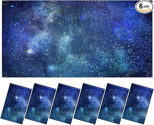 6 Pcs Fluorescent Light Covers for Ceiling Lights with 48 Magnets Decorative Magnetic Light Filters for Classroom Office Kitchen Decoration(Starry)